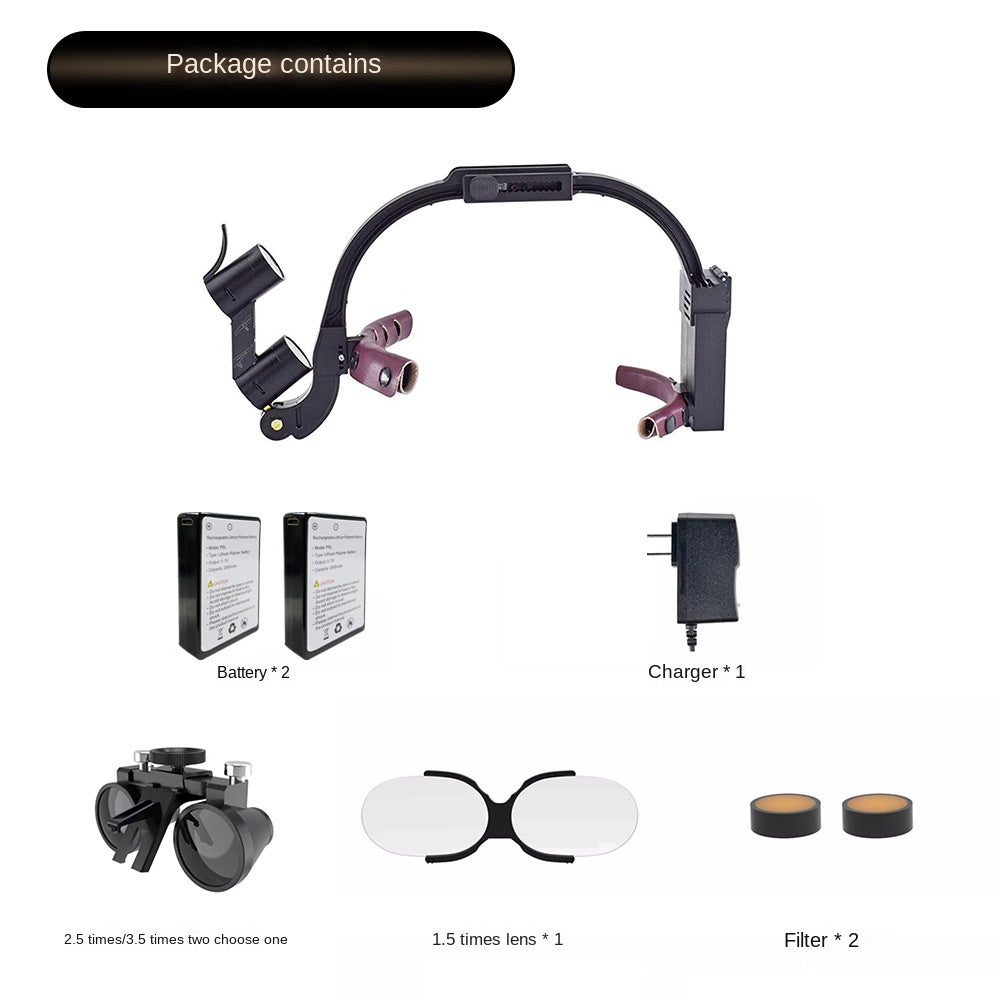 HexoLoupe™ Loupes dentaires montées sur la tête avec lampe frontale LED