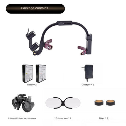 HexoLoupe™ Loupes dentaires montées sur la tête avec lampe frontale LED